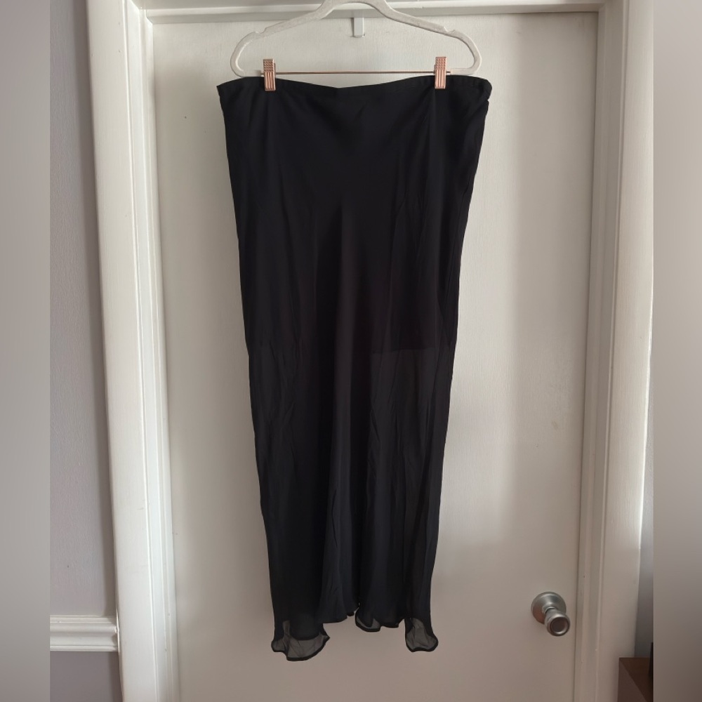 J. Crew Black Maxi Pencil Skirt with Slit